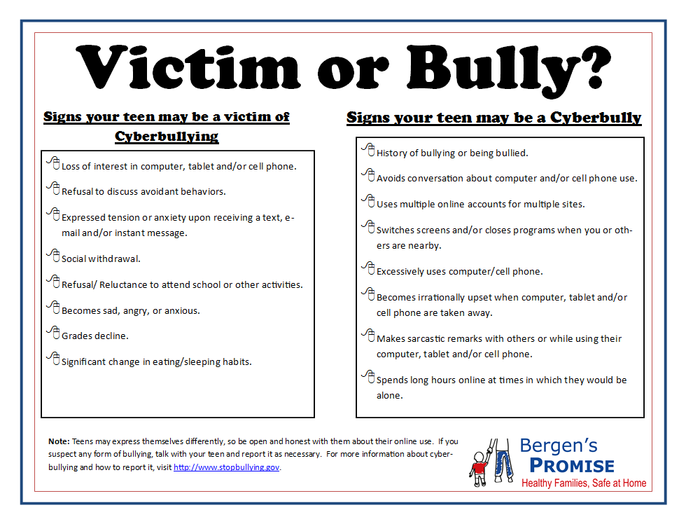 chart entitled 'Victim or Bully? 